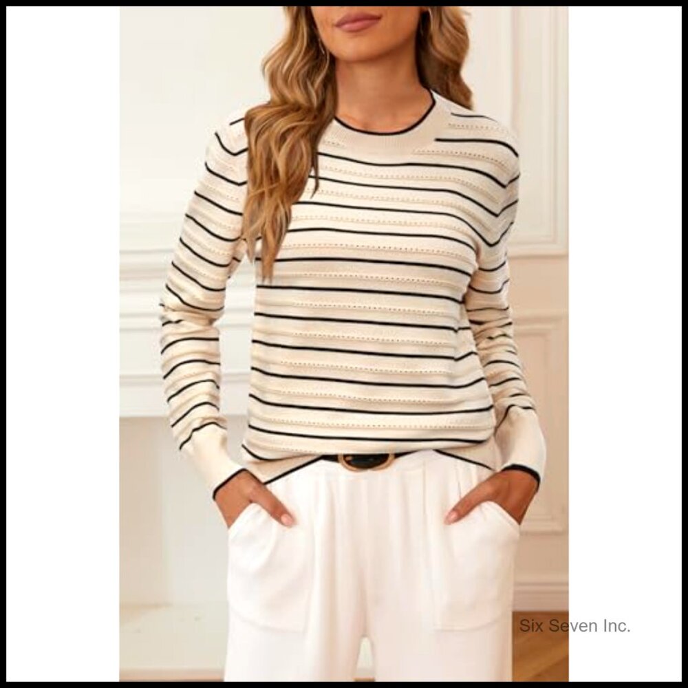 Soft Knit Sweater Pullover Thin Lightweight Hollo… - image 3